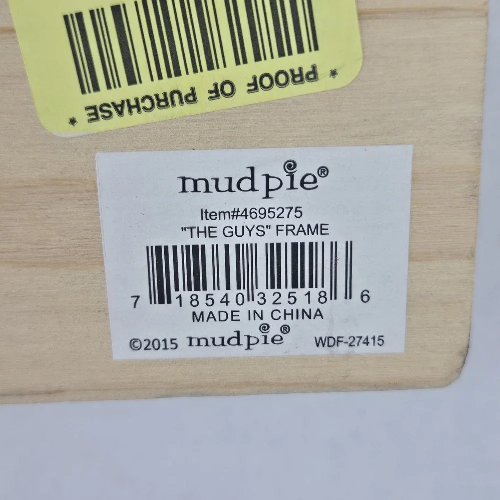2 Mud Pie The Guys & The Girls Wedding Party Photo Frames White Shiplap NEW